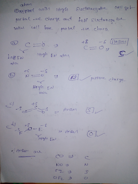 atom Exant cuit High Electronegative will get partial are charge and foll Electronegative value caill have moral the chara +