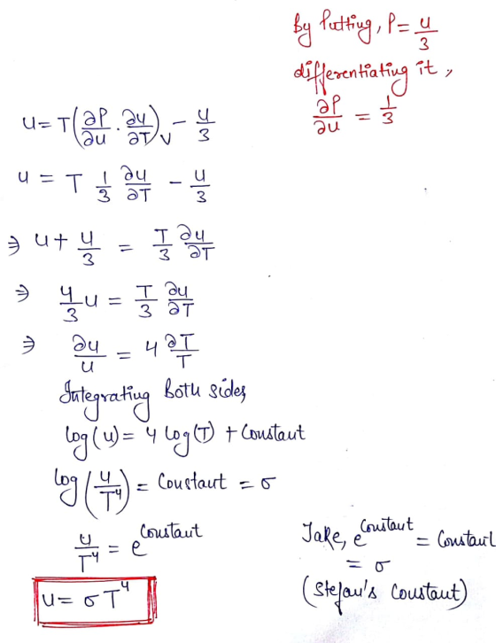 3 by putting, P= 4 differentiating it, UT y, au T 이 3 8P au u= T 1 ou la - 기에 3 + 볼 - 유 놓니 플부 N aT Oy U Sutegrating Both side