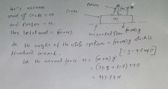 Person Crate Person Mann m ] Lets assume crate mass of crate - m Очо Раѕuk on ч. 1 then total mass - EntM). parental floor f