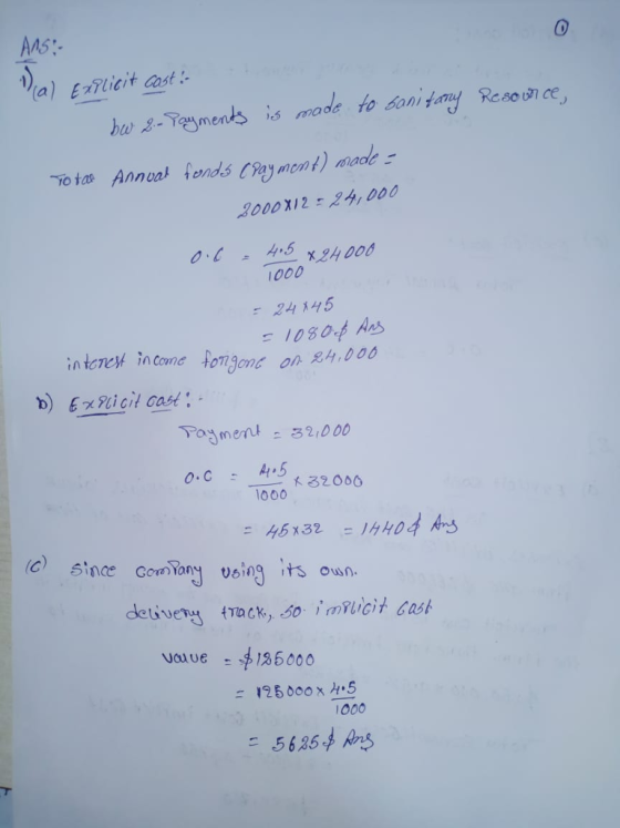 AAS: a) Elicit Cost in tanet in conc ogon on 8h 000 b) Exicit oast: る2000 1000 sine comtony voing its o 1 000 5635- Ars