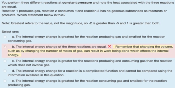 You perform three different reactions at constant pressure and note the heat associated with the three reactions are equal. R