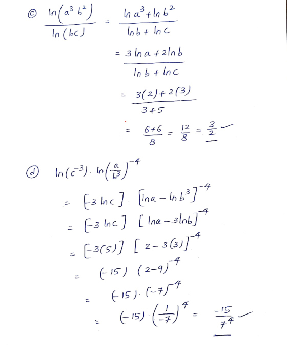 In (bc) Inbt Inc = 3 In a +2lnb In b t Inc 3(2)f2(3) 6+6 Es hc] [na - Inb*] (3 Inc] [ Ina-3lob] (3))* -4 E3rs)] [2-3(61]* (1