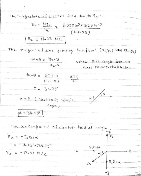 The maitudc ofelcctnic fidi duc to 12 K12 (1.225) 2. The tangent ofLine joining tu,opoint (x,%) qnd (2L,ול) when e is angle β0h.tX 2.-5 aais countcrclockuise -75 0: 34.29。 opposide 34.2s -[G,23 Ca S 34, 29 dK