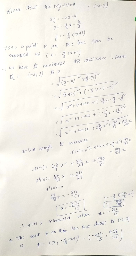 27 x + 7 (213) Given that un toy+4=0 3. -3y = -4 2-4 4 y = - 48 x g - (x+1) 15e line can be - 4 (х yso, a point p ,on express