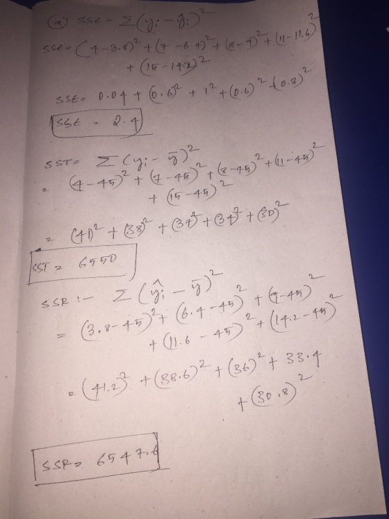 @ sse. z (y:- sce- (1-3.8)² + (7 ~ 6.4) ² + (8-2²+ (11-11. + (15-14:22 Ssts 0.04 + (6.67 + 12 + (0.62 (0.8) (SSE - 2.4 SSTE Z