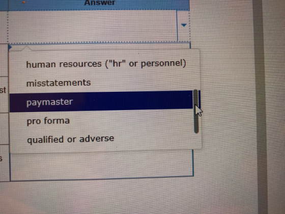 Answer LLLLLLLLLLLLLLLLLLLLLLLLLLLLLLLLLL human resources (hr or personnel) misstatements paymaster pro forma qualified or