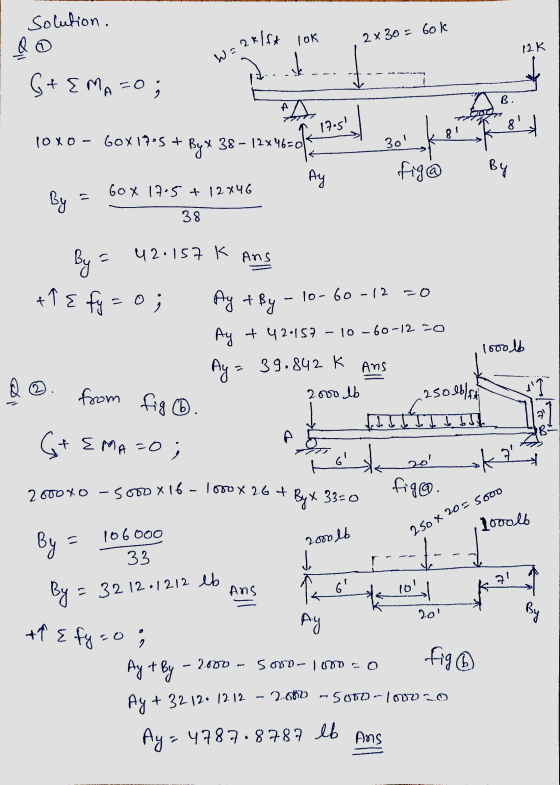 solution. Gok 2 x 30 = w= 2*1f7 lok 12 K G+EMA=0; B. A 17.5 8 8 TOXO - GOX1705 + By x x 38- 12x46=0 301 Ay fig By GOX 17.5+