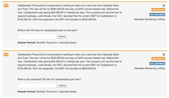 #12 unanswered Caddyshack Productions incorporated is seeking to take out a new loan from Spackler Bank and Trust. The loan w