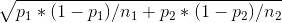 /P1 * (1-p1)/m +Pa * (1-p2) /n2