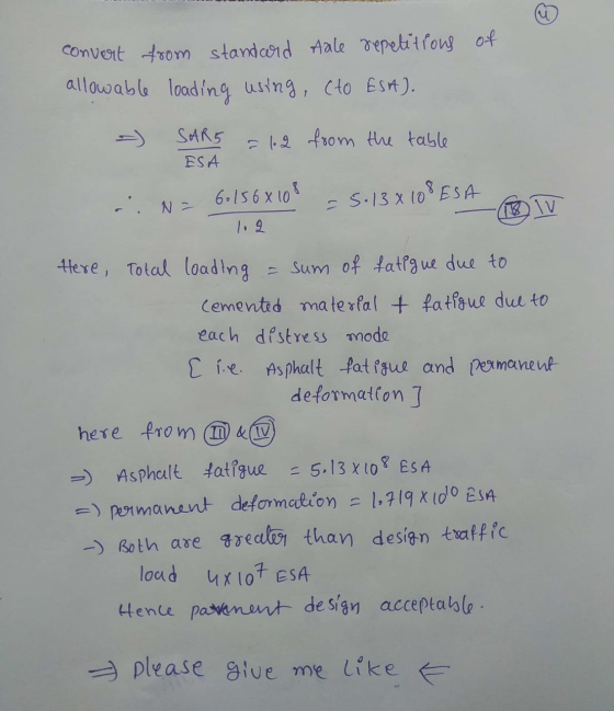 u convert from standard tale repetitions of allowable loading using, cto ESA). SAR5 ESA = 1.2 from the table . Na 6.15 6x 108