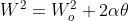W^2=W^2_o+2\alpha \theta