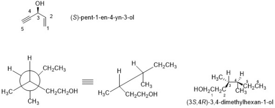 OH 41 2 M (S)-pent-1-en-4-yn-3-ol 5 H H H CH2CH3 CH2CH3 = H30, LH H. C cu o echeche Y CH CH2OH CH3 CH CH CH, OH H C HOH2CH2