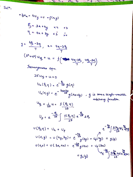 - Solna 1 +24 - 40, +•5а) 5* 3х + чу ҳ4 кз - 44 + ду хі ; че $ - т, че 4-35 (0°•v) 4 +и = } (фа 4-6 , че за) Iromogenous eqn.