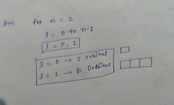 Ang for n - 2 la o to n-1 [l = 0, 1 laoys orbitalo da 1 k Orbital]