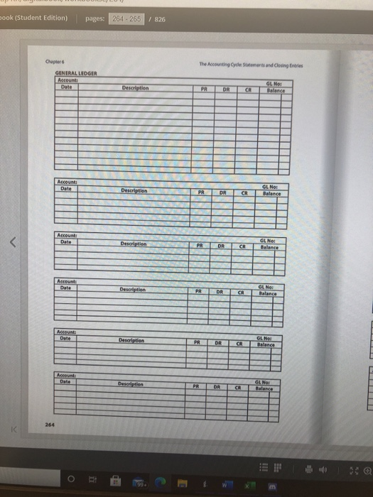 book (Student Edition) pages: 264 265 / 826 The Accounting Cyde Statements and Closing Entries Oplero GENERAL LEDGER Account