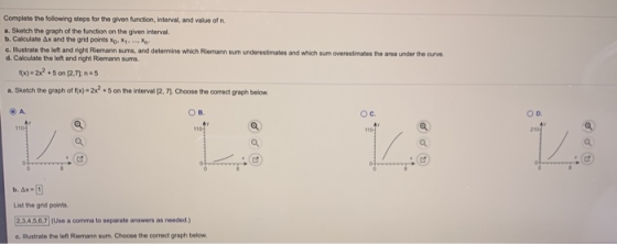 Complete the following steps for the given function, interval, and value of n a. Sketch the graph of the function on the give