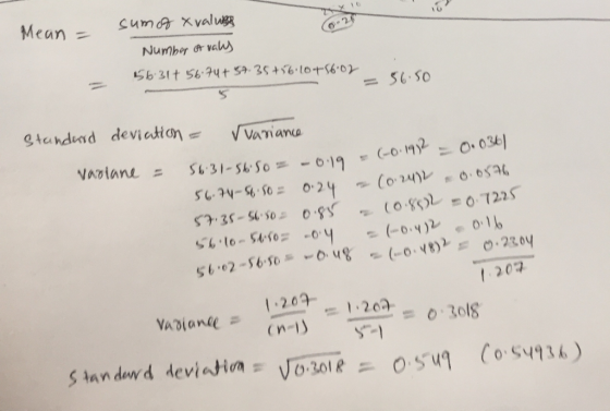 Mean Number r val =51.50 t 20 2.09 S tandewd deviation
