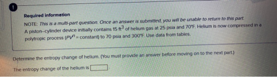 Required information NOTE: This is a multi-part question. Once an answer is submitted, you will be unable to return to this p