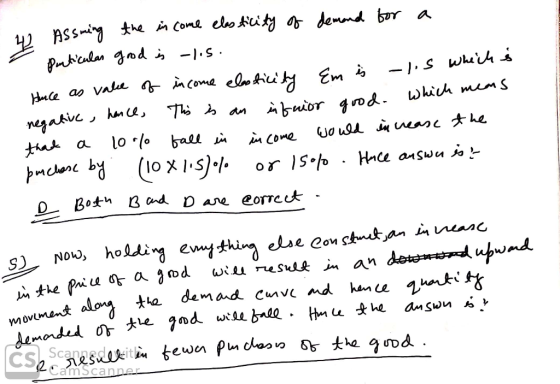 h men 11 Assming the income elasticity of demand for a ponticulas good is -lis. income elasticity Hace as vake of Em ls which