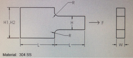 H1,H2 > F Material: 304 SS