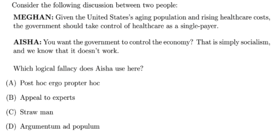 Consider the following discussion between two people: MEGHAN: Given the United Statess aging population and rising healthcar