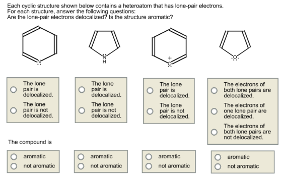 Each cyclic structure shown below contains a heter
