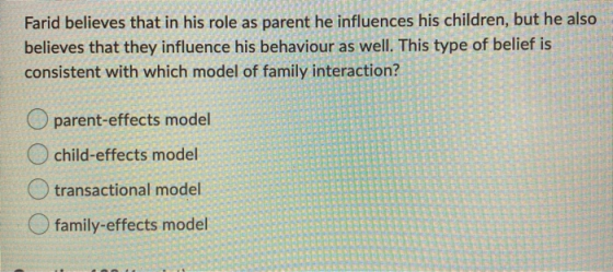 Farid believes that in his role as parent he influences his children, but he also believes that they influence his behaviour