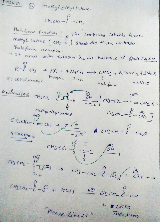 ensaen.⑥ methyt ethyl katone methyl ethyl kutocne ⓑ CH3 CH2 -CH neve Dão (ahuc la Halo form Comp04Pd The per chan-, muift,