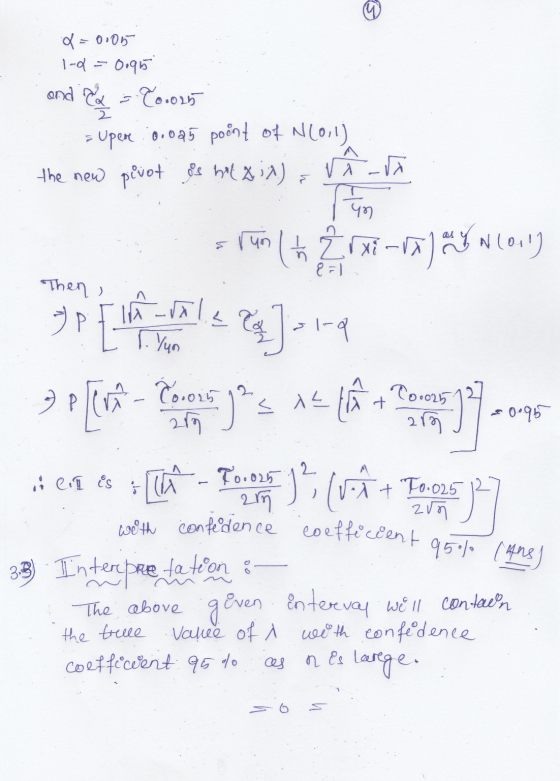 8 =) = run h 2 xi-in) aN(1) C] = 1-9 weith confidence coefficient d = 0005 1-d = 0.95 and d = 10.025 2 Uper : 0.025 point of