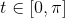 t \in [0, \pi]