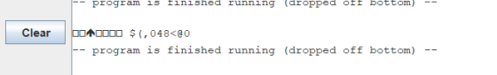 ished running (dropped ot gram 1s tinis Clear | DO个 个DD00 $ ( , 048-GO $ ( , 04 8 <@0 program is finished running (dropped of
