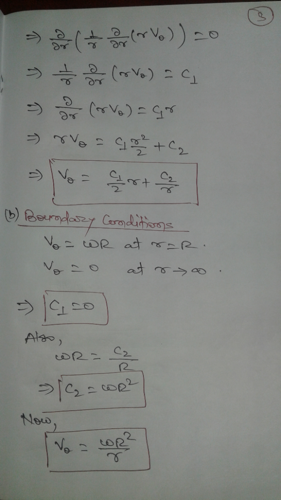 ا e - ((ne) e Toa (one) e efe e5 = (one) een est 2 1 5 tone E ا را You (3) Boundary Conditions Vo=oR at rar. Voto at ro. Also