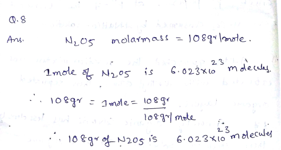 Ans 2. 3 1mole lo8g mola 2- 3
