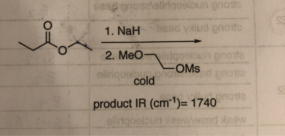 Desconceloling09 un 2003 1. NaHead vallud enote 2. Me n goeloun grotte eliriqoo cold non OMs nous product IR (cm-1)= 1740 ell