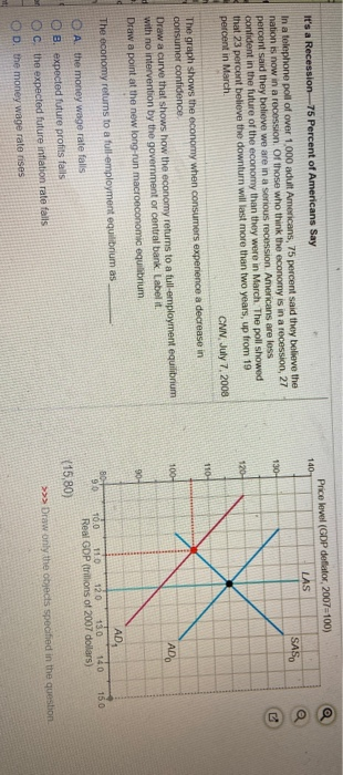 Its a Recession 75 Percent of Americans Say 140 Price level (GDP deflator, 2007=100) LAS SASO 130 In a telephone poll of ove