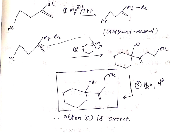Me Mg be (urignard reagent) me Ma Me .. Ofction @) is Gyrect.