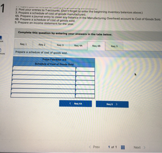 Huyu 2. Post your entries to T-accounts. (Dont forget to enter the beginning inventory balances above.) 3. Prepare a schedul