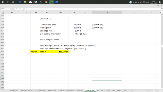 1029 4 ENG 18 01 2020 х DR3// DT DK DL DM DN DO DP DQ DR DS 356 357 JUMPDA LLC 358 The variable cost [2000 X 27] 54000 V 359