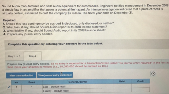 Sound Audio manufactures and sells audio equipment for automobiles. Engineers notified management in December 2018 a circuit