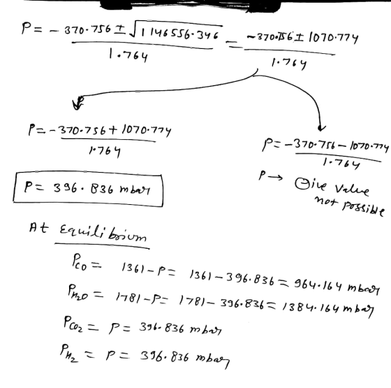 P= - 370.756 I J1146556.346 _ ~3700756 I 1070774 1.764 1.764 P=-370.756+ 1070.774 1.764 p:-370.756 – 1070.774 1764 p - P= 36.