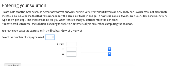 Entering your solution Please note that the system should accept any correct answers, but it is very strict about it: you can