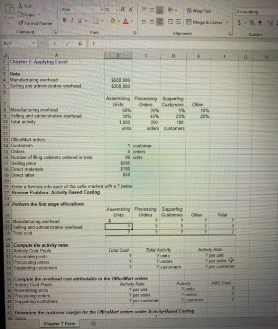 A cut Copy - Format Painter Clipboard 10 AA EE a. A BIU Wrap Text Merge & Center - E Accounting $ - %, 85 Alignment Number B2