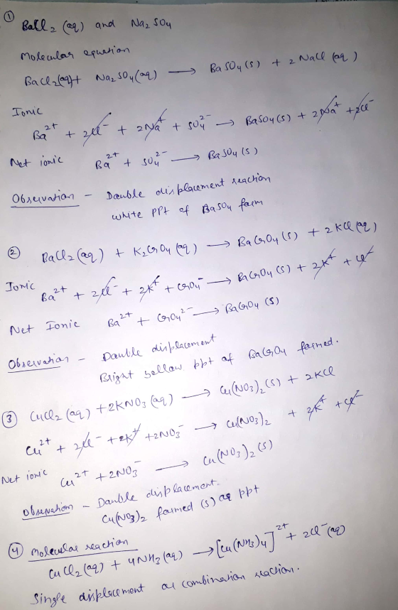 Balla (aq) and Naz sou Molecular equation Baclat Na₂SO4 (aq) BaSO4(s) + 2 Nall (aq) Tonic Basou (s) + 2Na tell 27. + 2ll + an