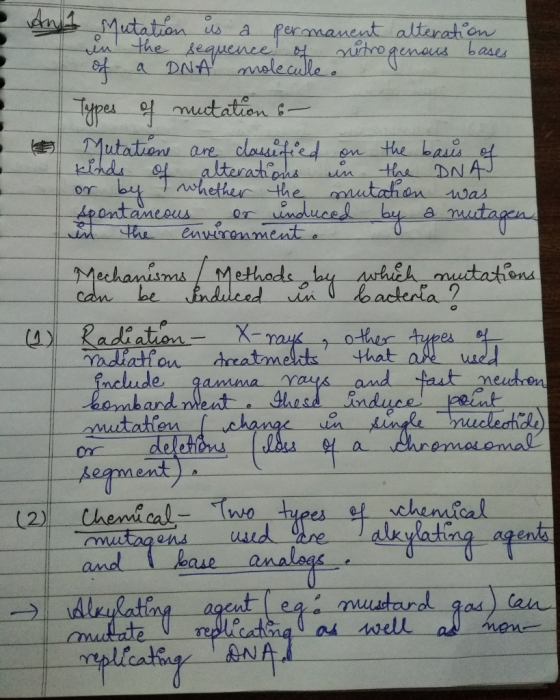 • Mutation is a permanent alteration in the sequence of nitrogenous bases. of a DNA molecule. Types of mutation & - utations