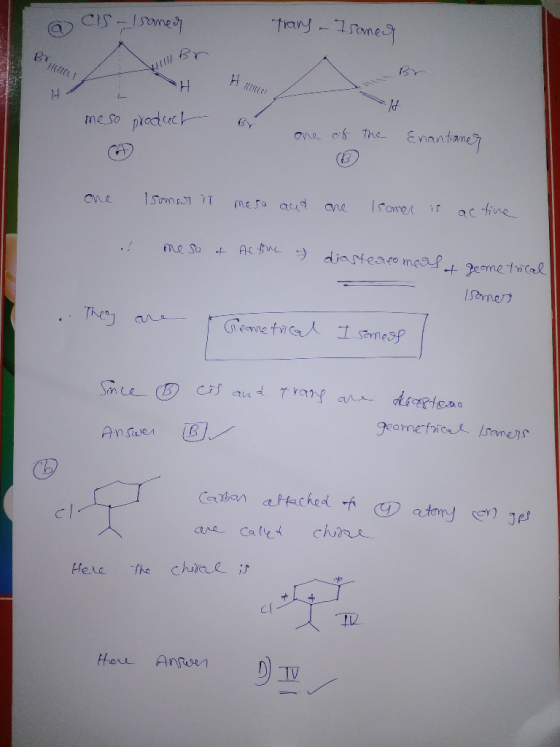 a CIS - Isamed trans - Isanech But 1 BABr HHH meso product By one of The Enantianer one Isomer i mesa aud one 15amer is activ