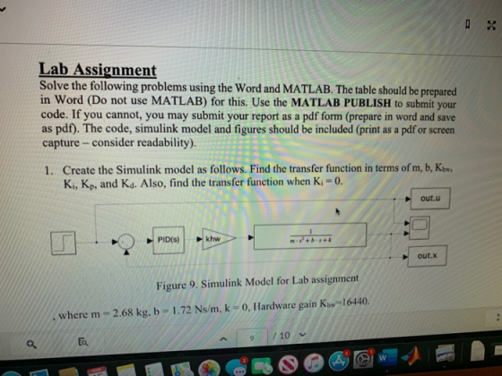 Lab Assignment Solve the following problems using the Word and MATLAB. The table should be prepared in Word (Do not use MATLA