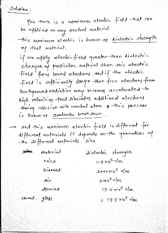 Solutiou es-there İS 9 ndar. mum electric fidd-that cu uo«) ai dielestne strength t we や field frees bound electony andif -the technic e -than free lyf eut Is knpun aj qvalanche breakdown → and Aris uan roum elechefeld s different materia DlaMond 6 卜brma0