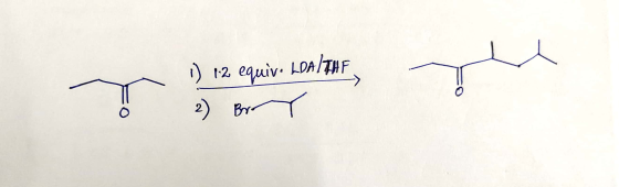 eauiv. LDA/THF 1-2 2) Br