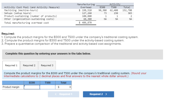 Manufacturing Overhead $ 198,510 127,260 100,800 60,300 $ 486,870 Activity Cost Pool (and Activity Measure) Machining (machin