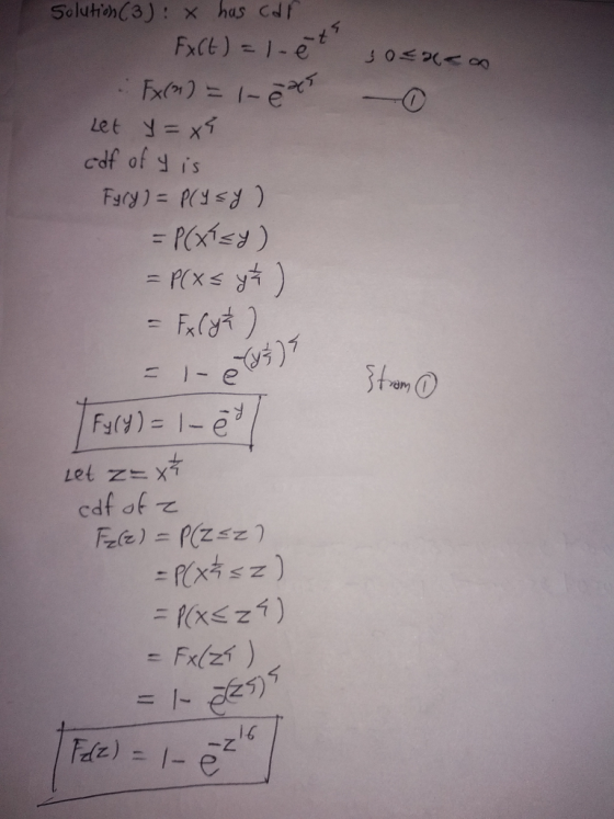 let y=xi cdf of g is cdf ofて i6 -乙